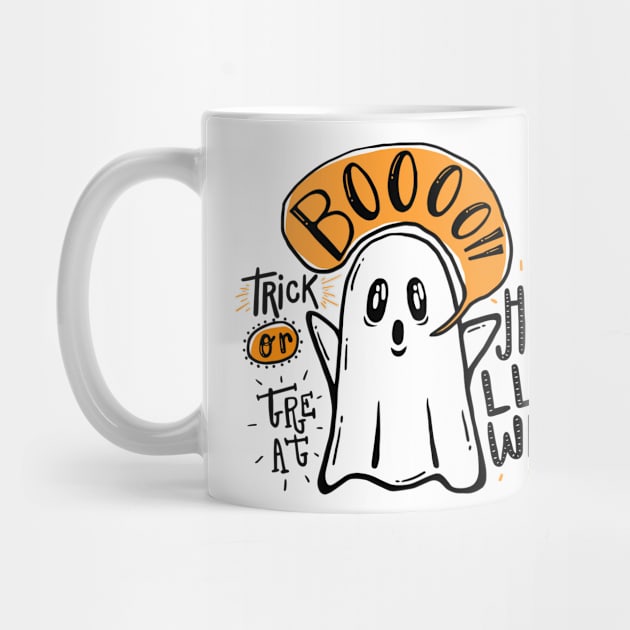 Spooky Halloween Ghost by superdupertees